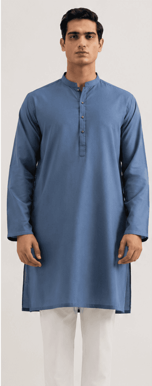 Blue with white Shalwar Kameez